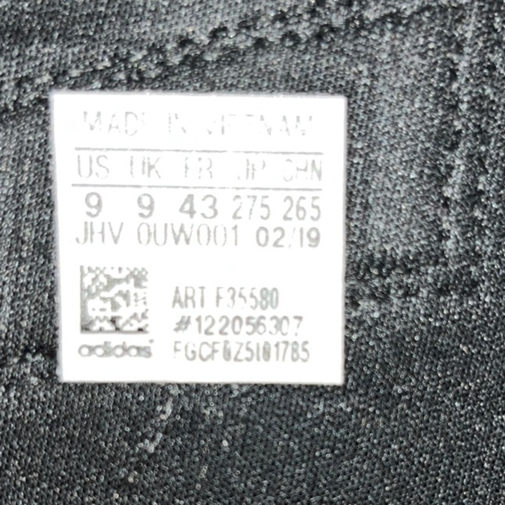 Adidas Black and White Striped Slides - Picture 6 of 6